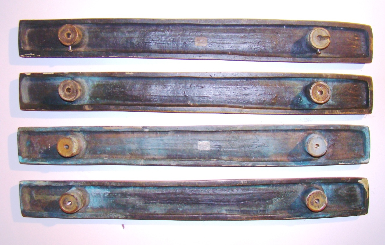 Forms and Surfaces Mid Century Modern Bronze Door Pulls Set Modernism